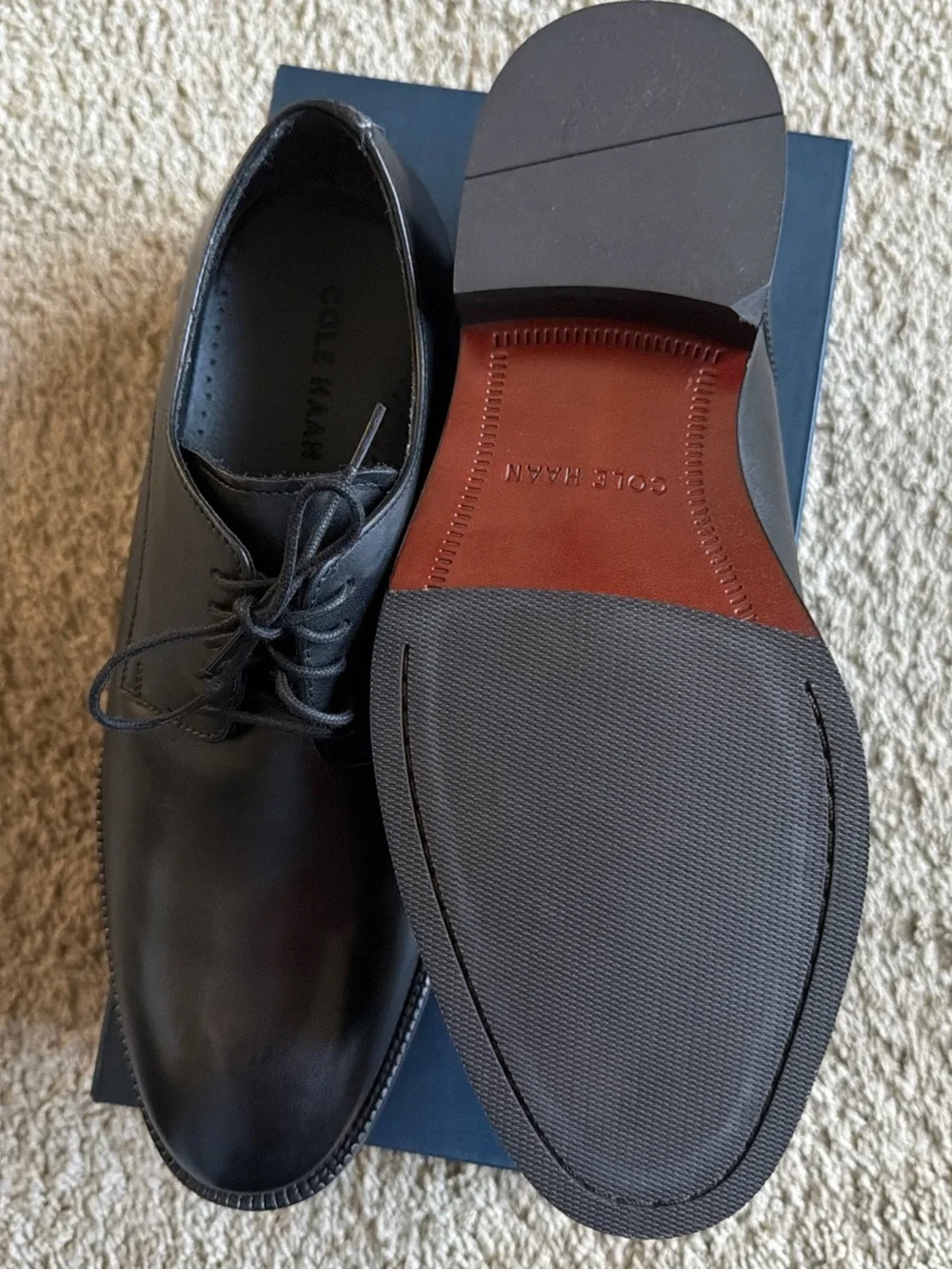 Cole Hann Men's Black Leather Oxfords Shoes Size 8